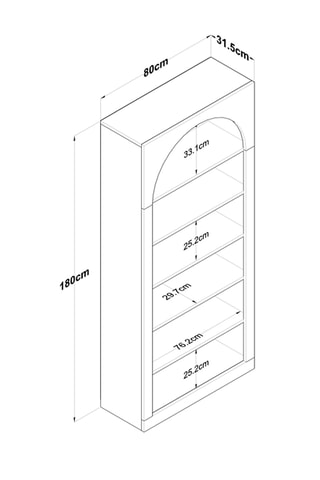 Bibliothèque HC116 - 80 x 180 x 31,5 cm