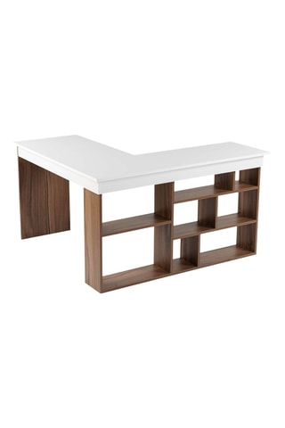 Bureau - Blanc et marron - 130 x 72 x 120 cm