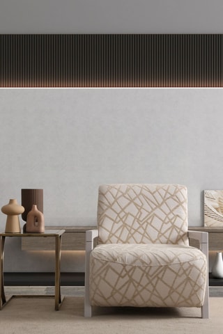 Fauteuil en bois - Beige - En polyester