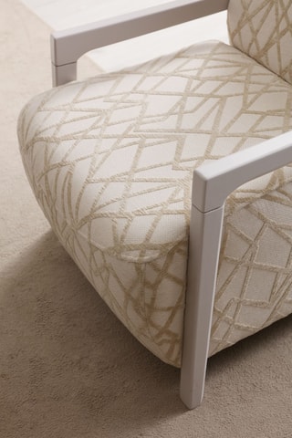 Fauteuil en bois - Beige - En polyester