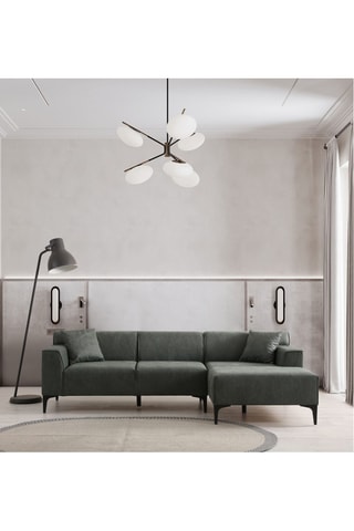 Canapé d'angle droit - Anthracite - 3/4 places - Tissu structuré