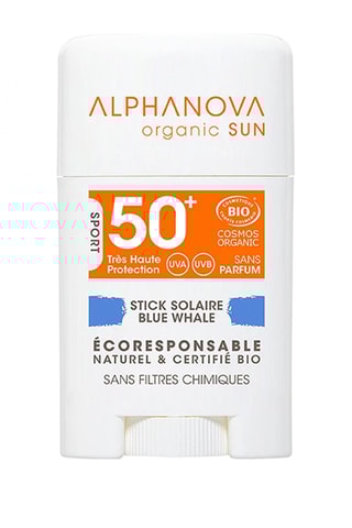 Stick solaire SPF50+ Blue Whale bio - Tous types de peaux - 12 g