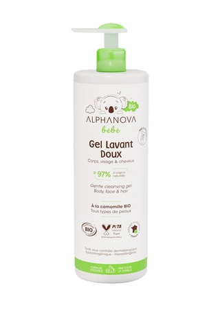 Gel lavant doux bio Alphanova bébé - Cheveux fins - 400 ml