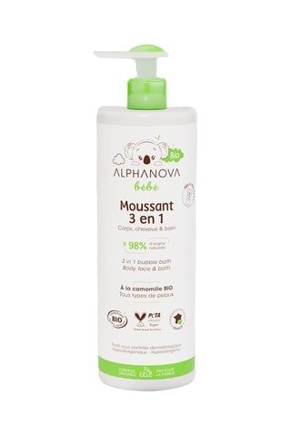 Gel moussant 3-en-1 bio Alphanova bébé - Peaux sensibles - 400 ml