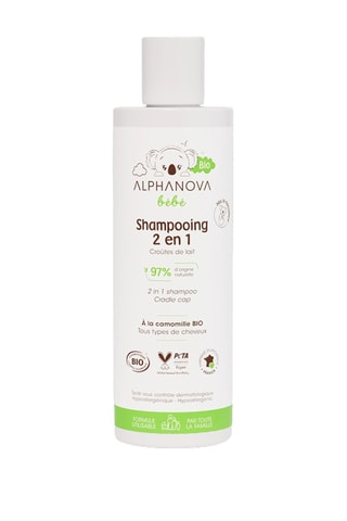 Shampoing 2-en-1 bio Alphanova bébé - Cuir chevelu sensible - 200 ml