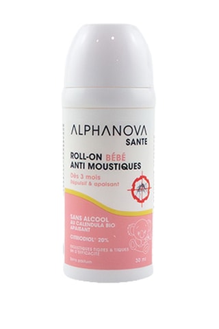 Roll-on anti-moustiques bébé Alphanova santé - Peau délicate des bébés - 30 ml