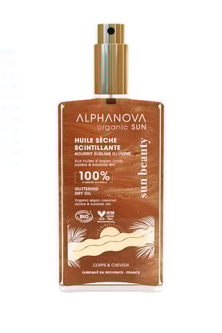 Huile sèche scintillante bio Alphanova Organic Sun - 100 ml