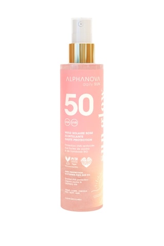 Huile solaire scintillante rose Alphanova SPF50 - 125 ml