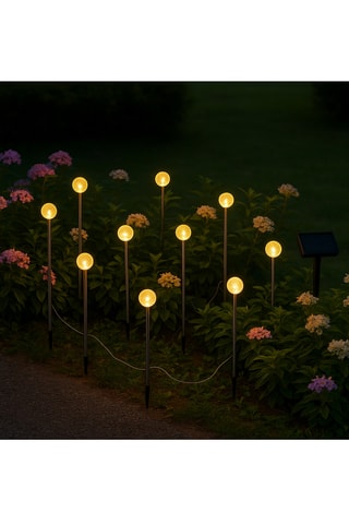 10 faretti a energia solare LED Lolly - Bianco caldo - 1 W