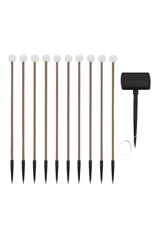 10 faretti a energia solare LED Lolly - Bianco caldo - 1 W