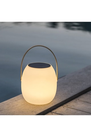 Torcia LED solare Jimmy - Bianco e marrone