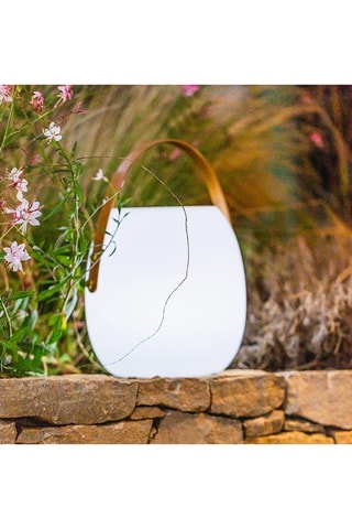 Torcia LED solare Jimmy - Bianco e marrone