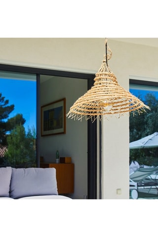 Lampadario con cavo da esterno in fibra di palma da dattero Gaia - 44 cm IP64