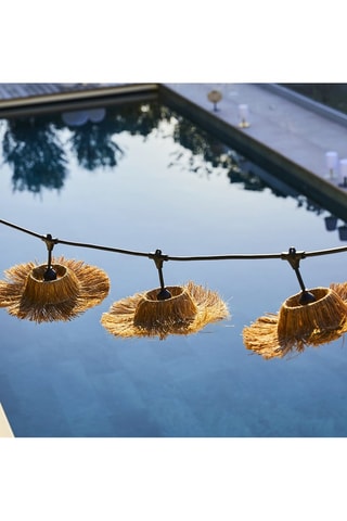 Decorazione a energia solare da esterno LED in rattan Samoa - Bianco caldo