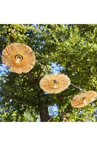 Decorazione a energia solare da esterno LED in rattan Samoa - Bianco caldo