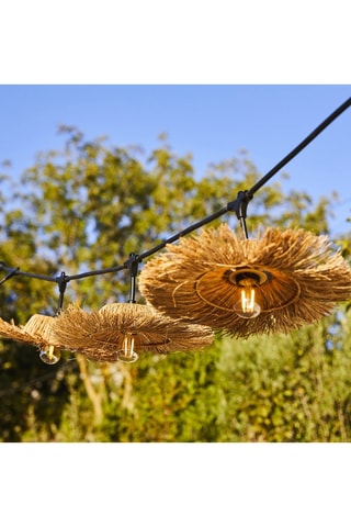 Decorazione a energia solare da esterno LED in rattan Samoa - Bianco caldo