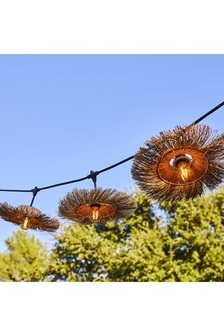 Decorazione a energia solare da esterno LED in rattan Samoa - Bianco caldo