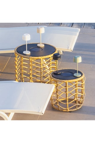 2 lampade da tavolo luminose a energia solare LED Nerita - 50 x 33 cm e 70 x 51 cm