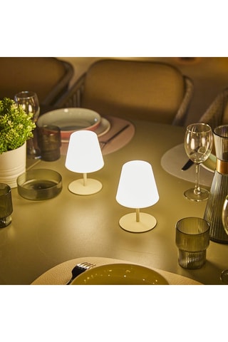 4 lampade da tavolo LED Twins - 1,2 W - Crema - 14 h di autonomia - Classe G