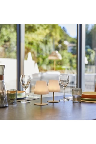 4 lampade da tavolo LED Twins - 1,2 W - Crema - 14 h di autonomia - Classe G