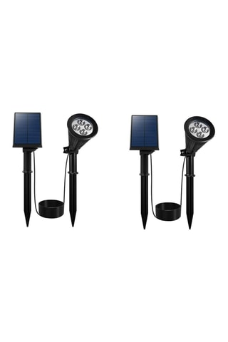 2 proiettori solari da esterno LED 2-in1 Spiky Away - Nero - 2 x 5 W