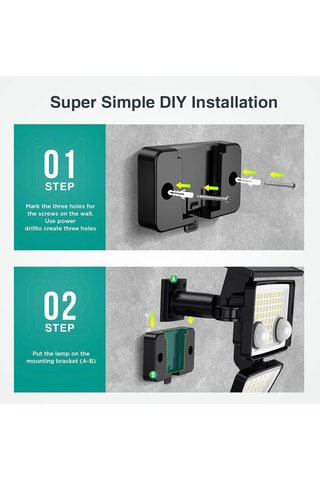 2 faretti solari LED Fairview - Nero - 2 x 8 W