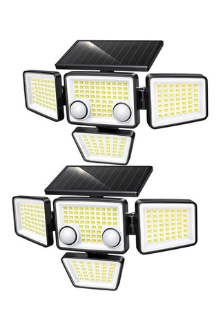 2 faretti solari LED Fairview - Nero - 2 x 8 W