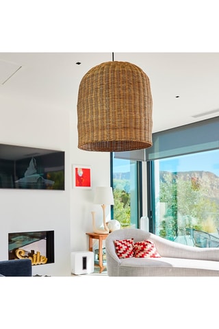 Lampadario da interno in fibra di palma con presa elettrica Giacomo Outdoor Cable - 45 cm