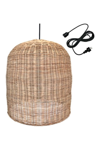 Lampadario da interno in fibra di palma con presa elettrica Giacomo Outdoor Cable - 45 cm
