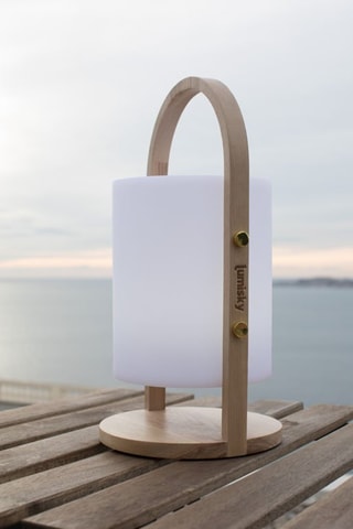 Torcia musicale Bluetooth senza fili LED in legno Woody Play - Neutro - 5 W