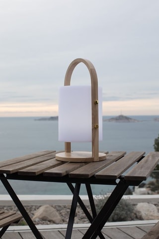 Torcia musicale Bluetooth senza fili LED in legno Woody Play - Neutro - 5 W