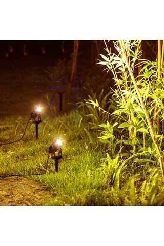 4 faretti a energia solare LED collegati a pannello solare remoto 4 in 1 Roundy - Nero - 4 x 5 W