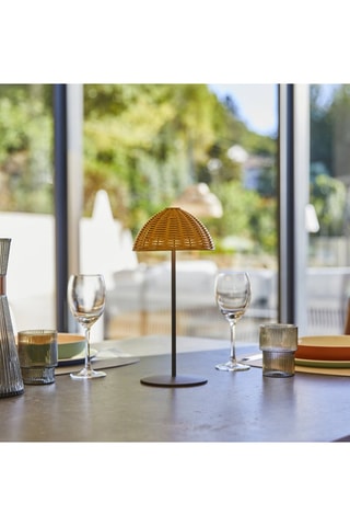 Lampada da tavolo LED ricaricabile Faroe - Marrone