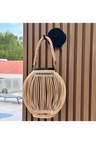 Applique a energia solare LED in bambù Isaline - Neutro