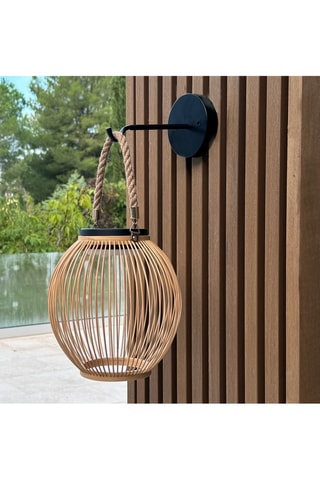 Applique a energia solare LED in bambù Isaline - Neutro