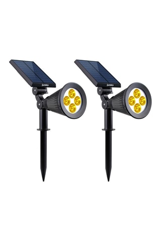 2 faretti solari LED 2-in-1 Spiky - Nero - 2 x 5 W