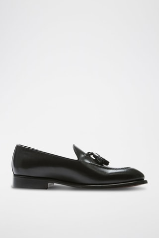 Mocassins de couro Tassel - Preto - Preto