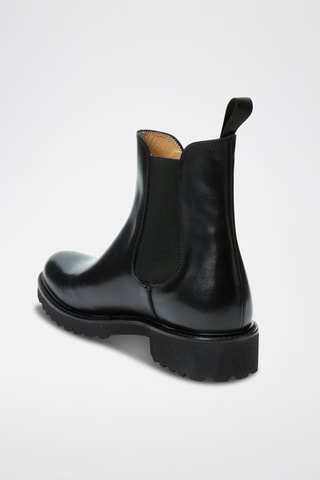 Botins regular em couro - Preto - Preto