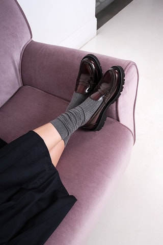 Mocassins de couro envernizado Penny - Bordô - Bordô