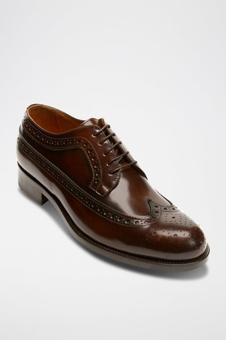 Derbies de couro envernizado Wing - Castanho - Castanho
