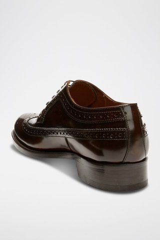 Derbies de couro envernizado Wing - Castanho - Castanho