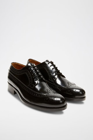 Derbies de couro envernizado Wing - Preto - Preto