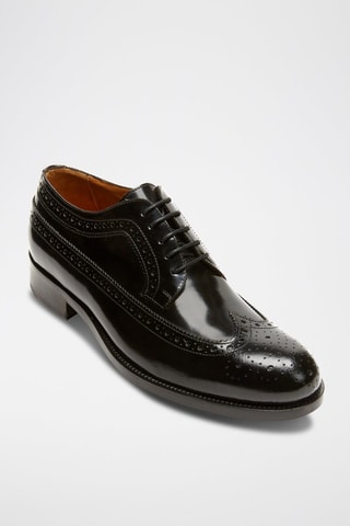 Derbies de couro envernizado Wing - Preto - Preto