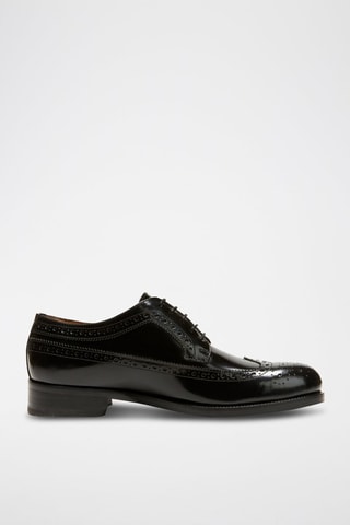 Derbies de couro envernizado Wing - Preto - Preto
