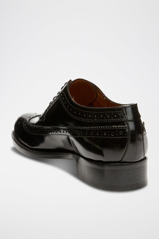 Derbies de couro envernizado Wing - Preto - Preto