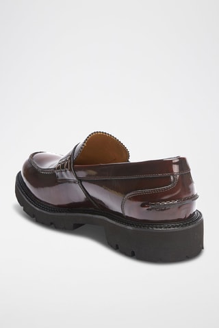 Mocassins de couro envernizado Penny - Bordô - Bordô