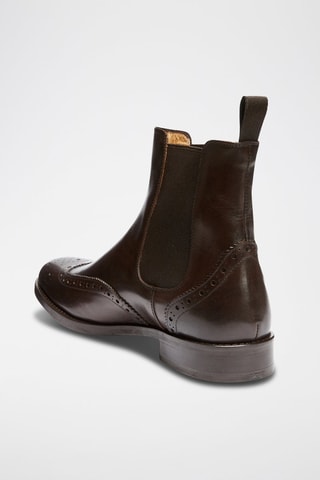 Botins Chelsea em couro Castanho-escuro - Castanho-escuro
