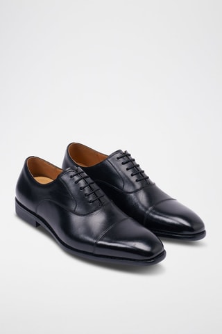 Richelieus em couro Oxford - Preto - Preto