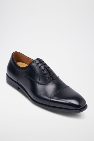 Richelieus em couro Oxford - Preto - Preto