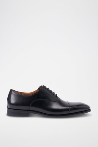 Richelieus em couro Oxford - Preto - Preto